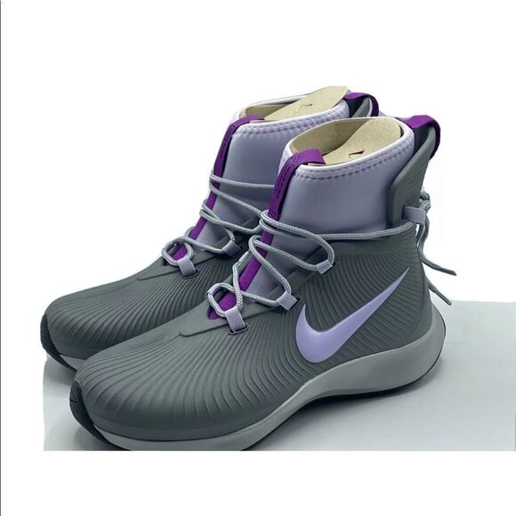Nike Binzie Waterproof Rain Boots Sneakers Youth Size 5Y Grey Violet Brand New!